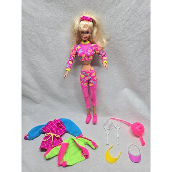 Barbie Other - Vintage Workin Out Barbie Doll With Accessories 1996 Mattel Vintage